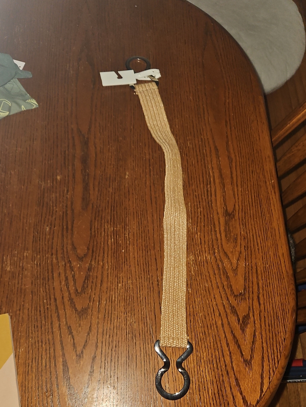 Nine West Beige Woven Stretch Belt with Silver-Tone Hardware